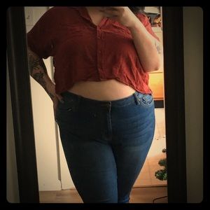 Plus size Forever 21 cropped blouse